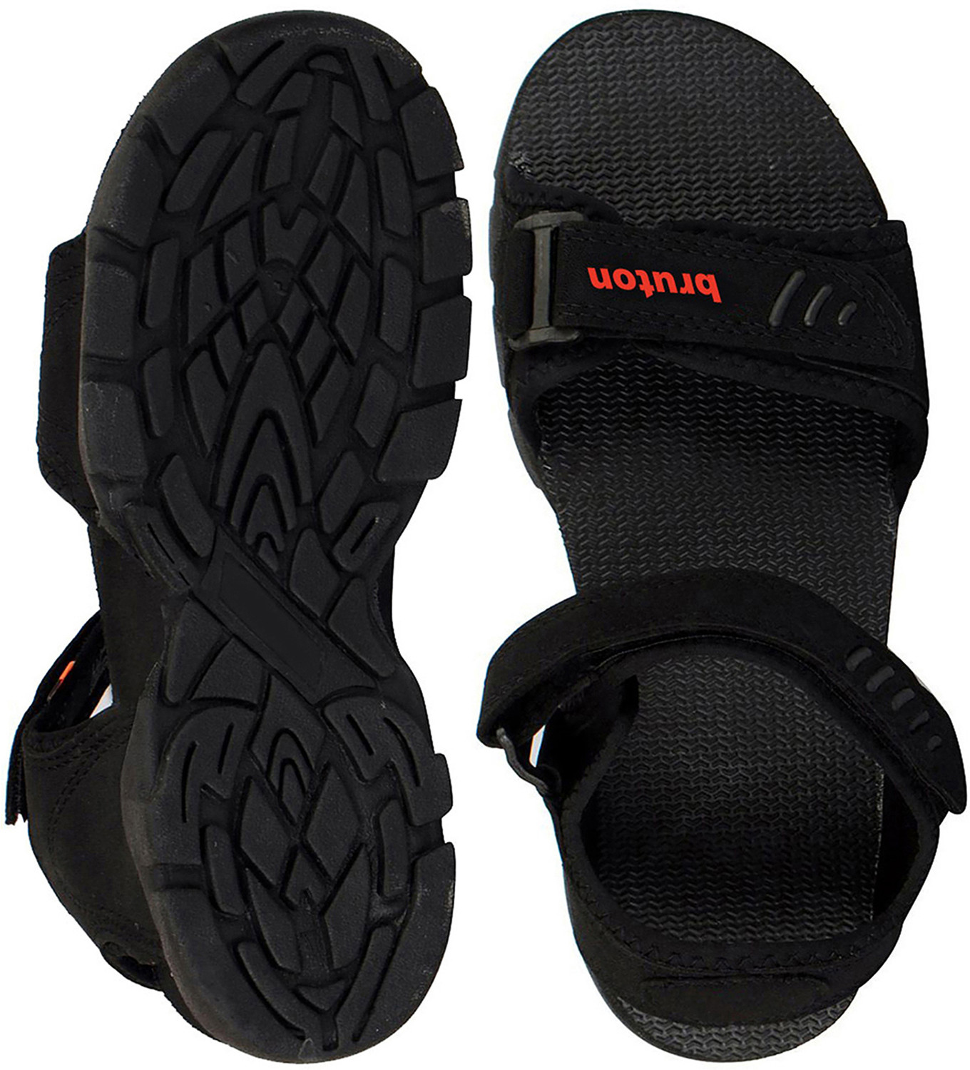 Image of BRUTON Men Wedges Sandal (Black, 7)