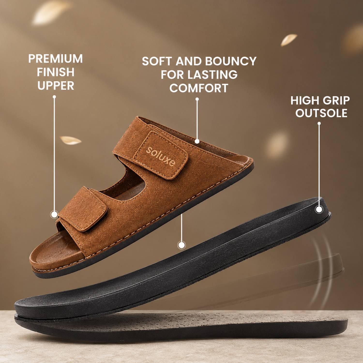 Soluxe Men Brown Sandals - Image 2