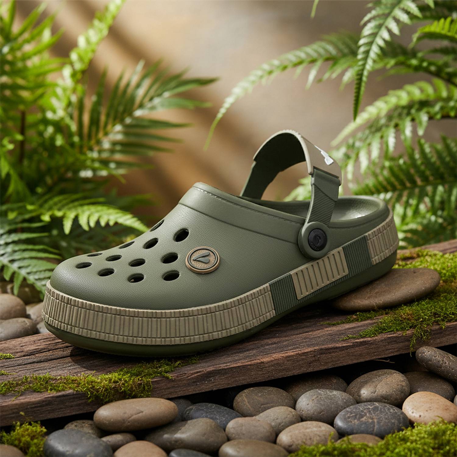 Aqualite Comfort Anti-Skid Men Clogs Green - Image 1
