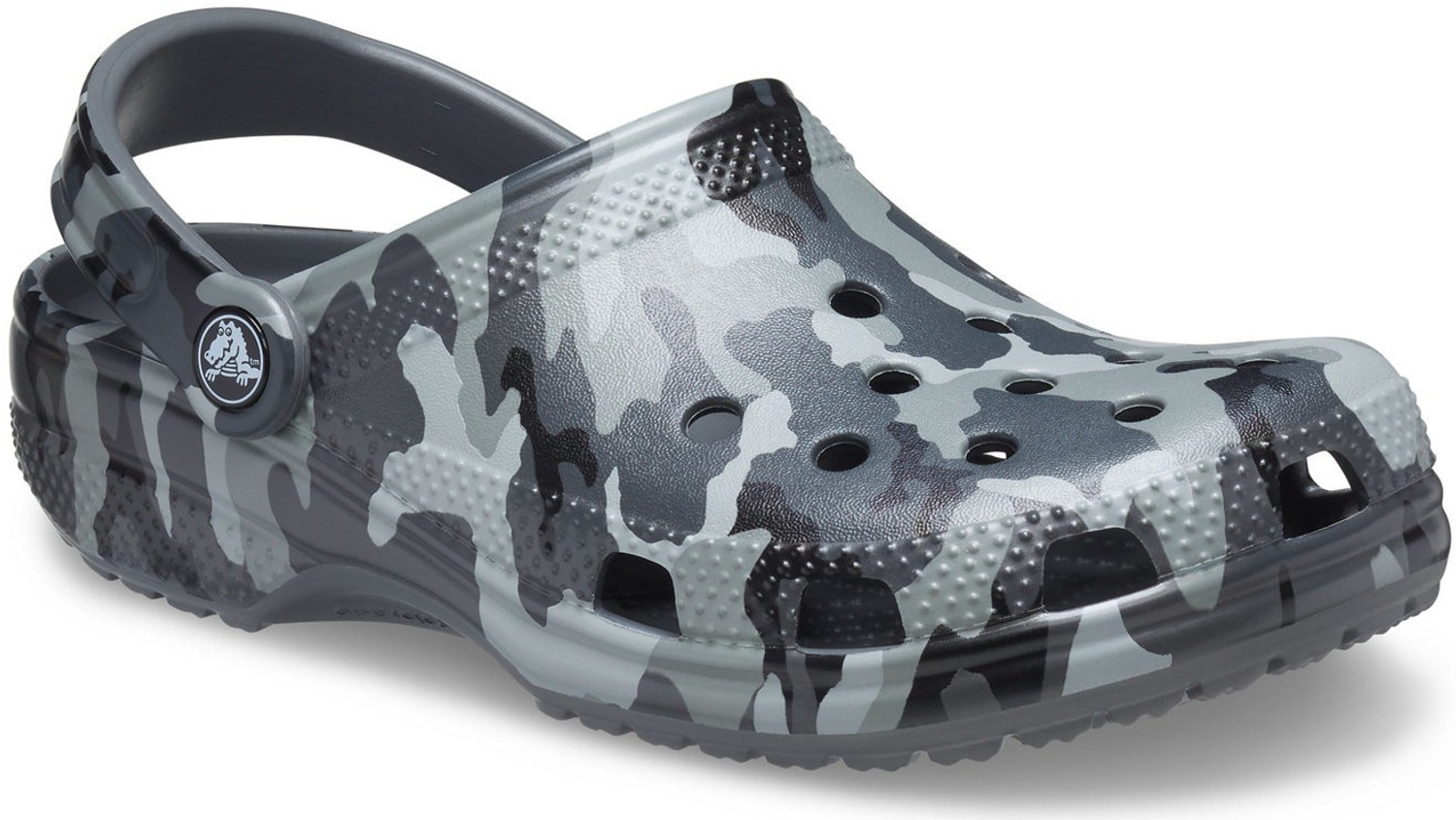 Image of CROCS Unisex Classic Printed Camo Clogs Sandal (Grey, 10)