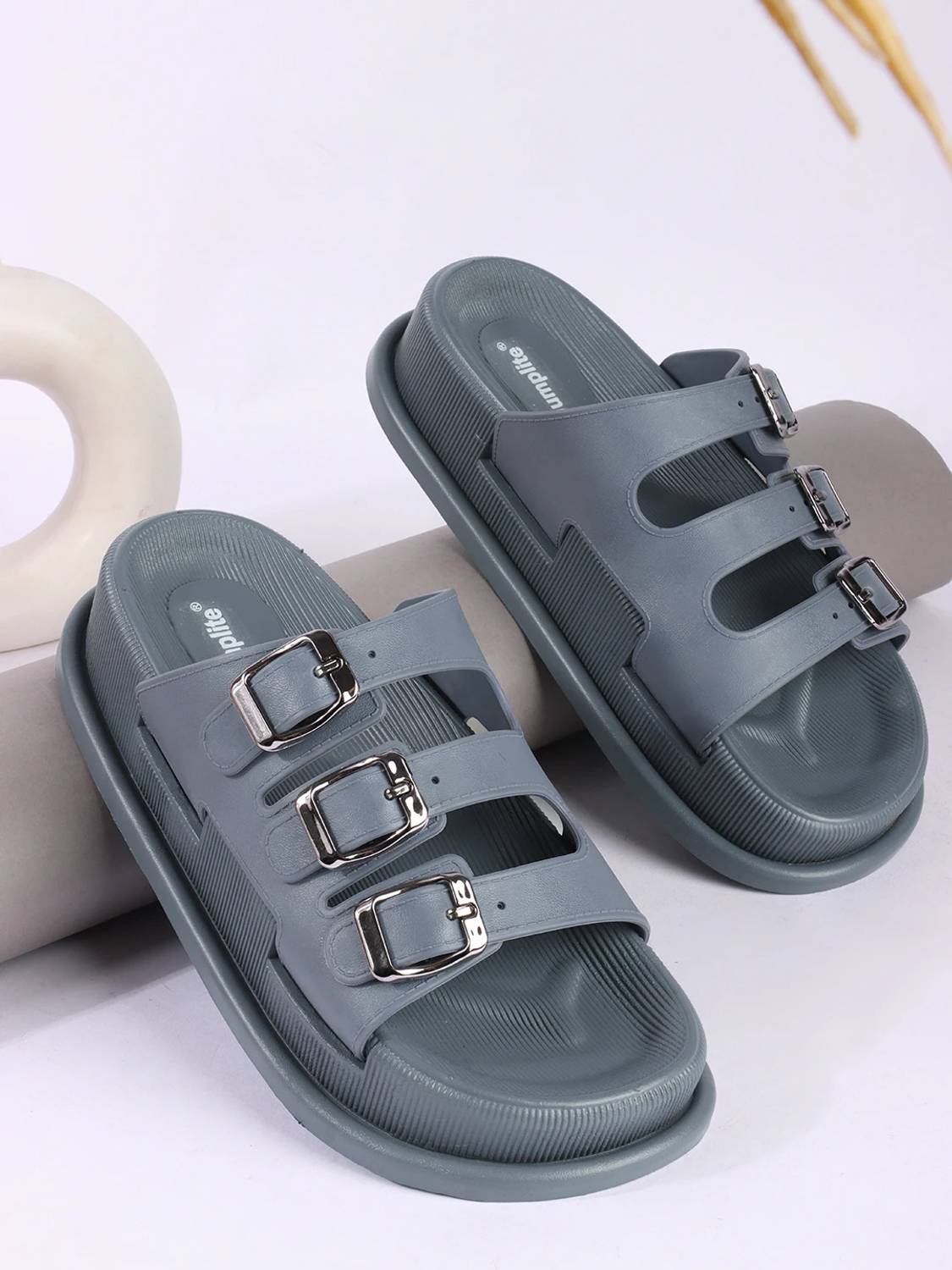 JUMPLITE Women Casual Sandal (Grey , 5)