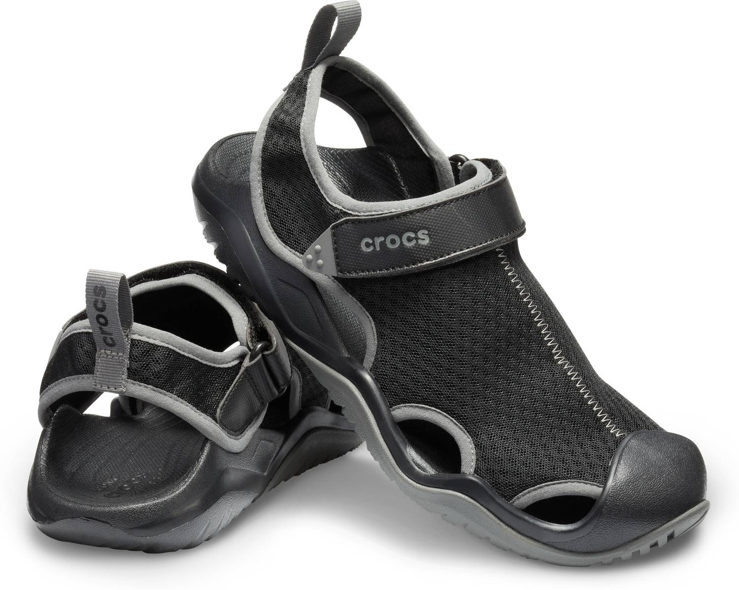 CROCS Swiftwater Mesh Deck Men Clogs Black - Image 4