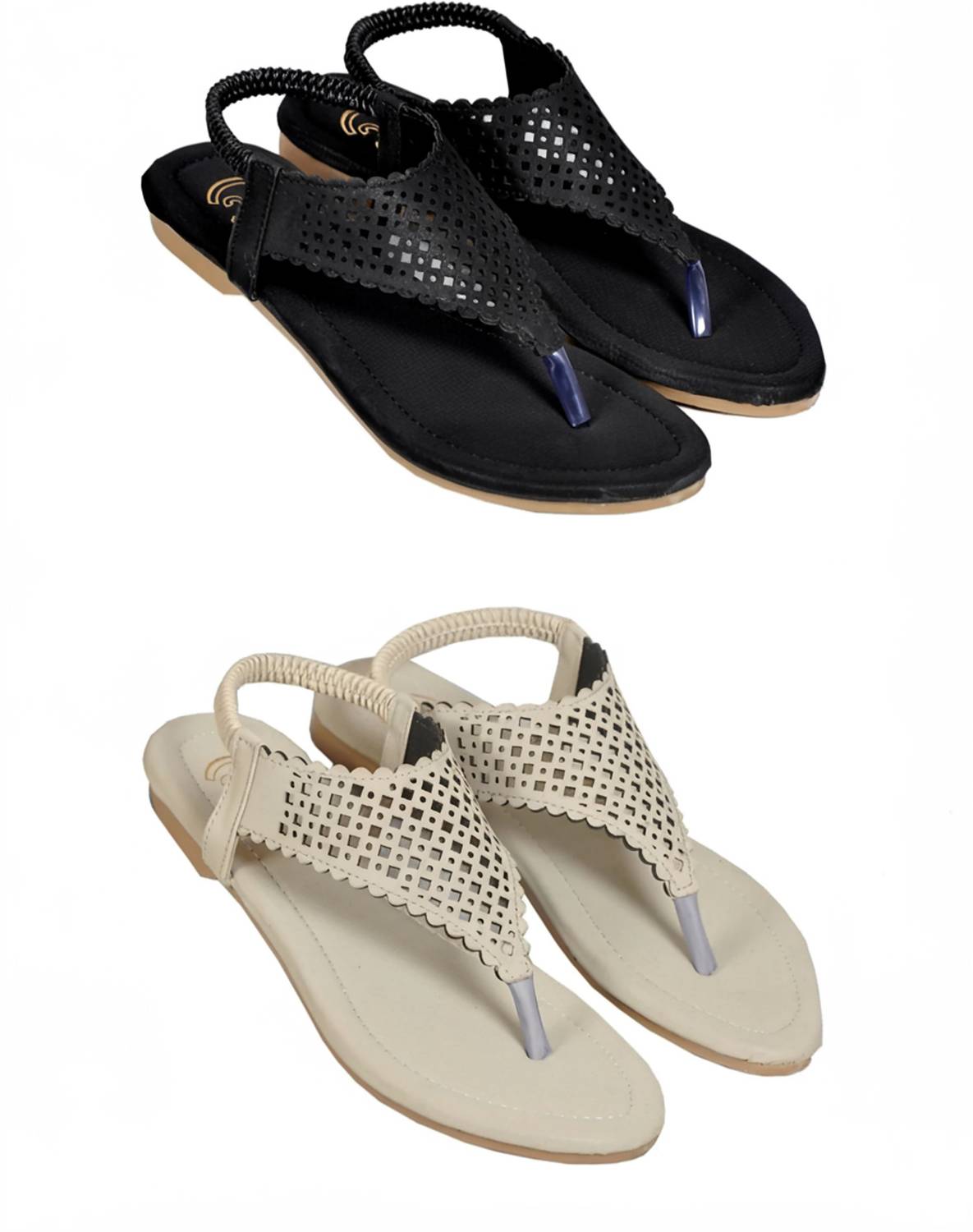 JSStyle Women Flats Sandal (Multicolor , 8)