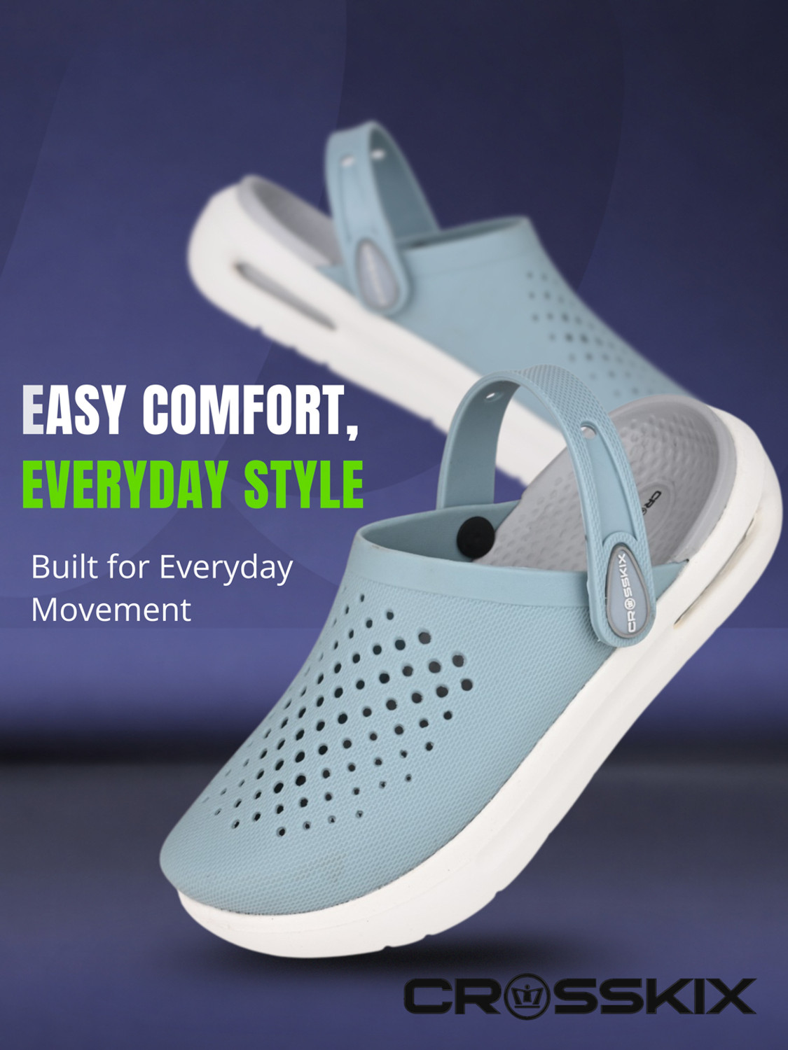 Image of Crosskix AeroComfort 2.0 Men's Lightweight Sport Clogs,Breathable EVA with Arch Support Men Clogs