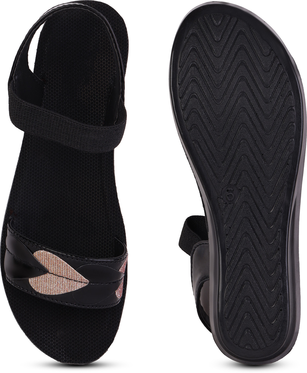 Image of Pennen Women Ethnic sandal Sports Sandal (Black, 5)
