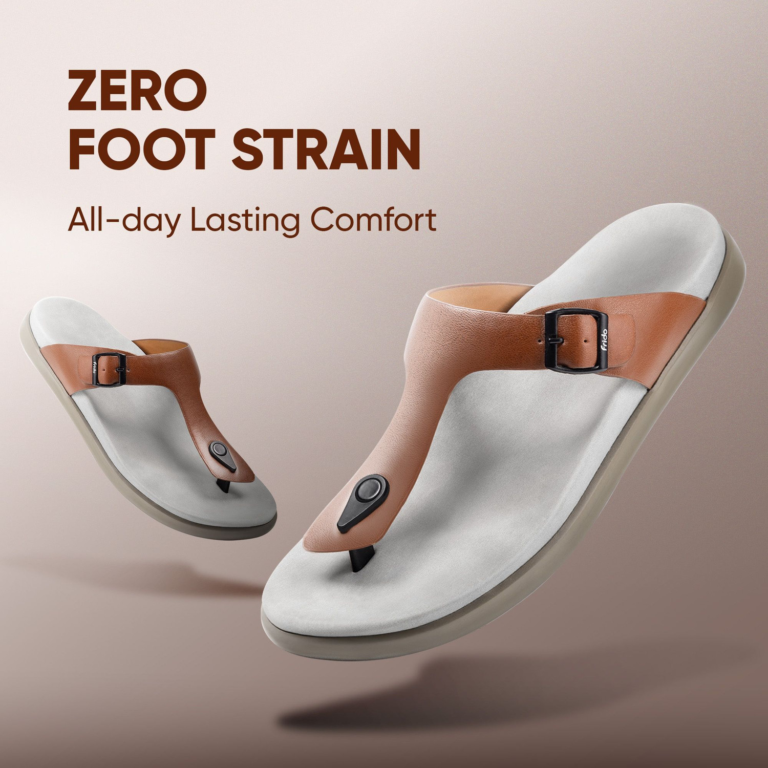 Image of Frido Cloud Comfort Diabetic Ortho Arch Support for Pain Relief Anti-Skid Sole Cushion Men Sandals