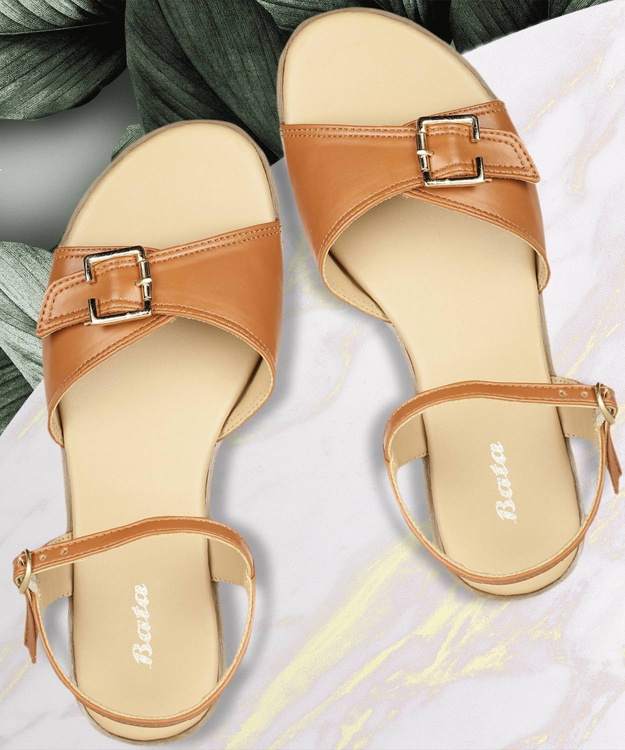 Bata Women Flats Sandal (Brown , 4)