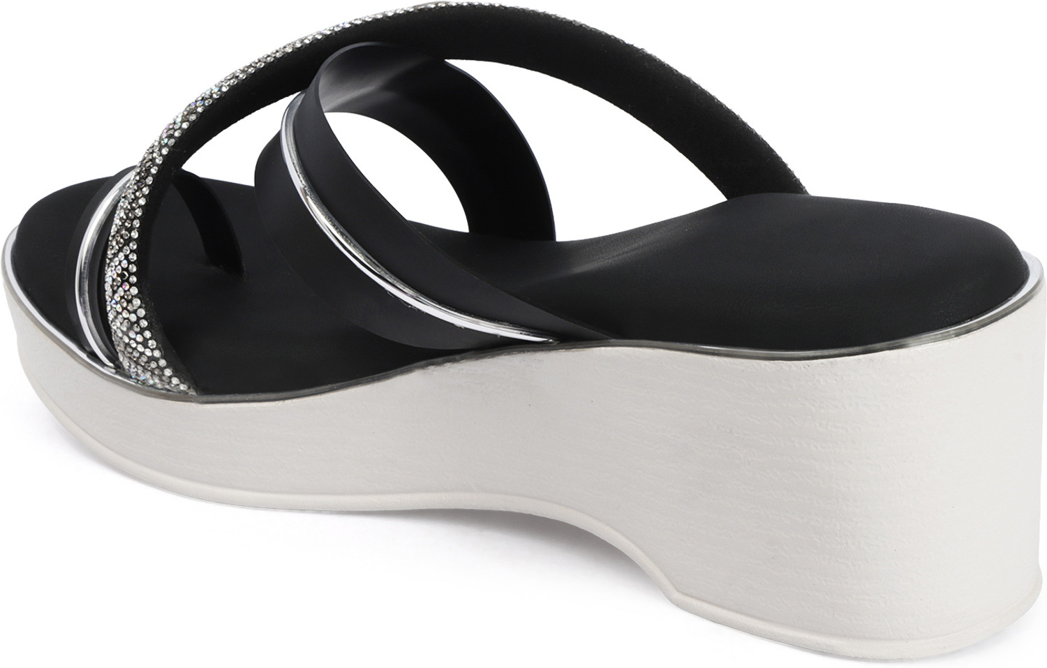 Image of Bootco Women Wedges Sandal (Black, 7)