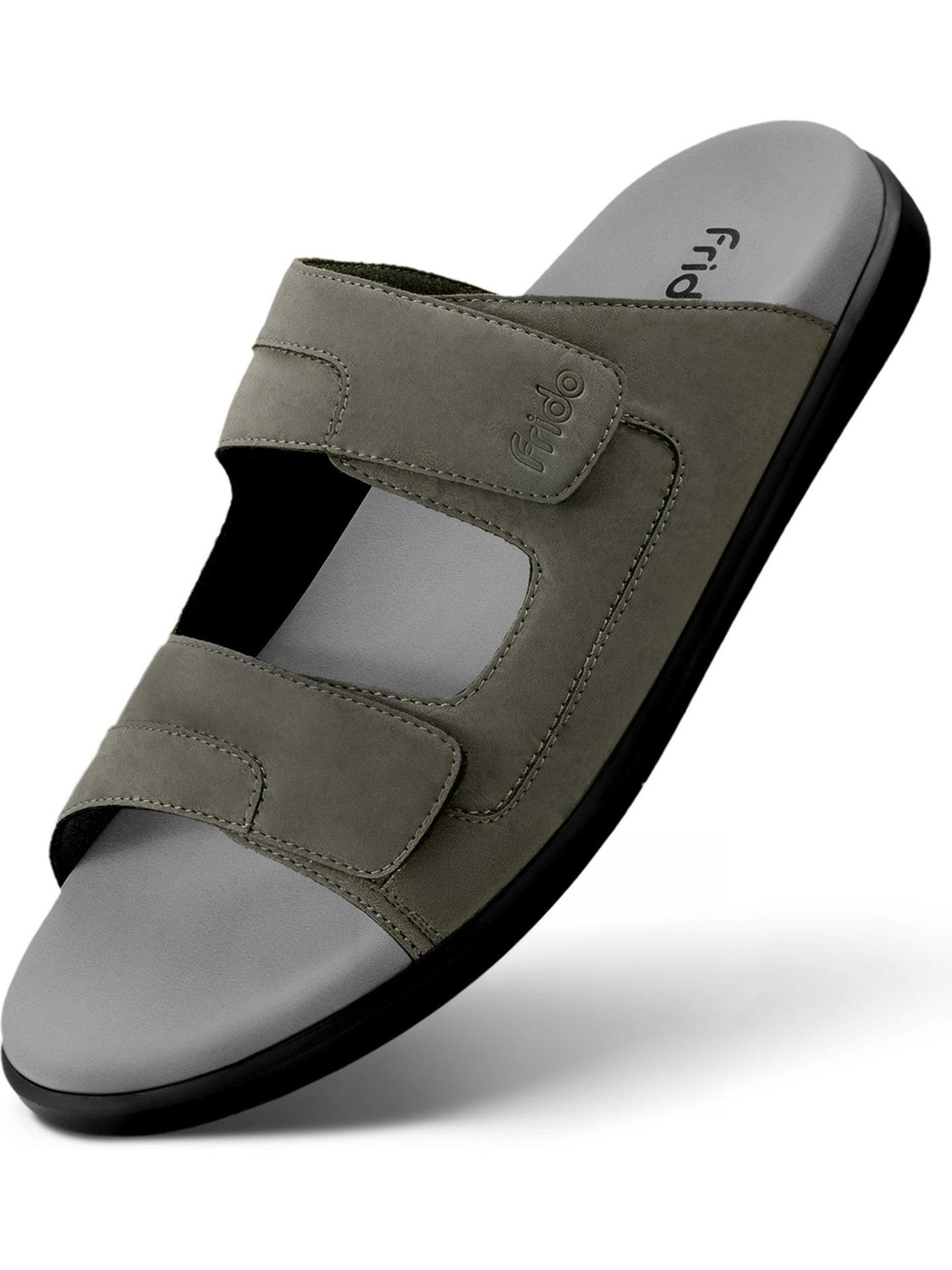 Image of Frido Comfort Dual Strap Footwear With Bounce Back Cushioned Footbed Adjustable Velcro Men Casual