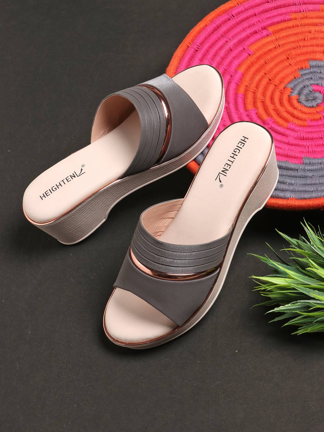 heighten Women Gray Wedges - Image 1