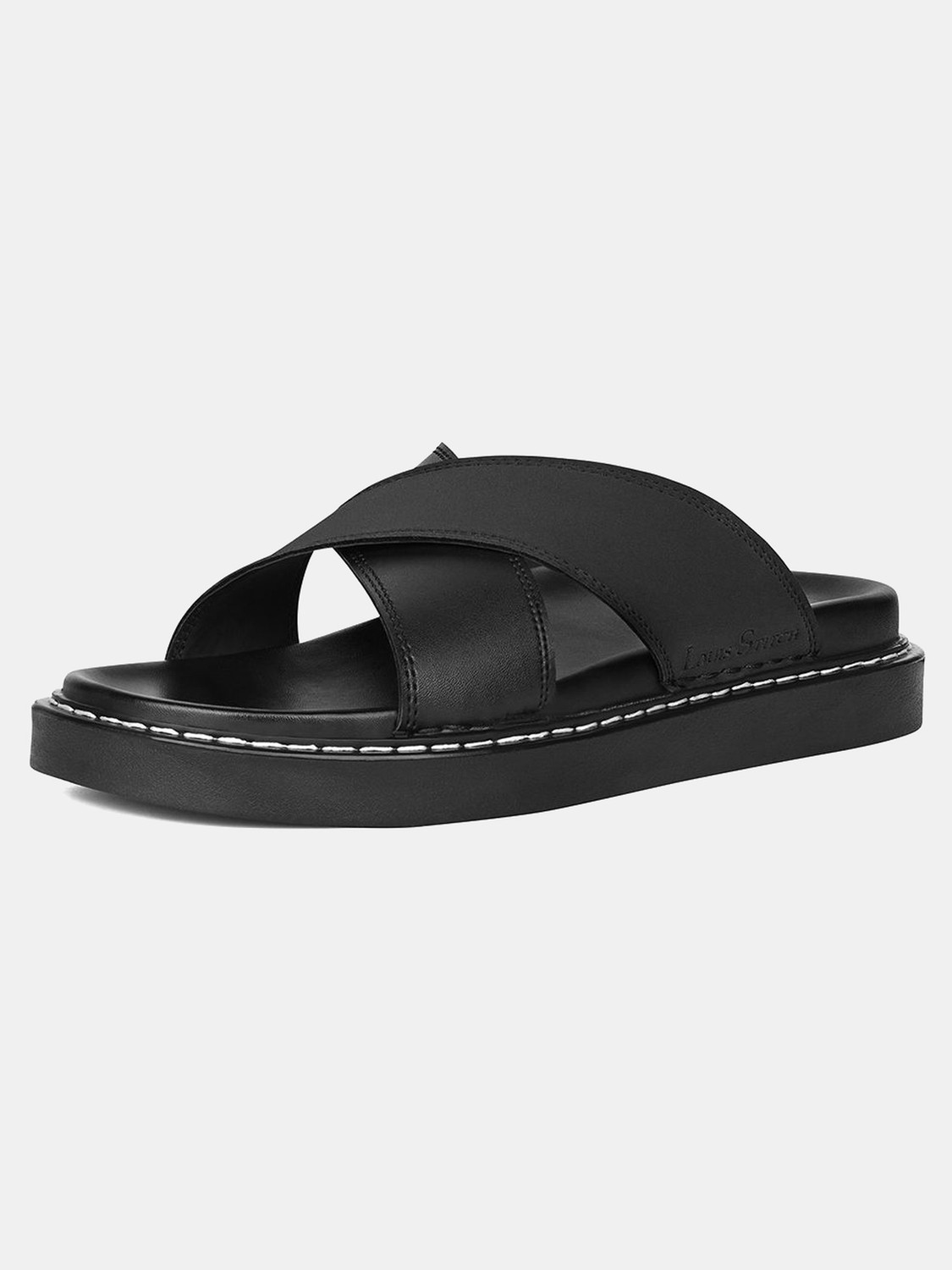 Image of LOUIS STITCH Jet Lightweight Cross Strap Slip-On with PU Cushion Sole Men Sandals