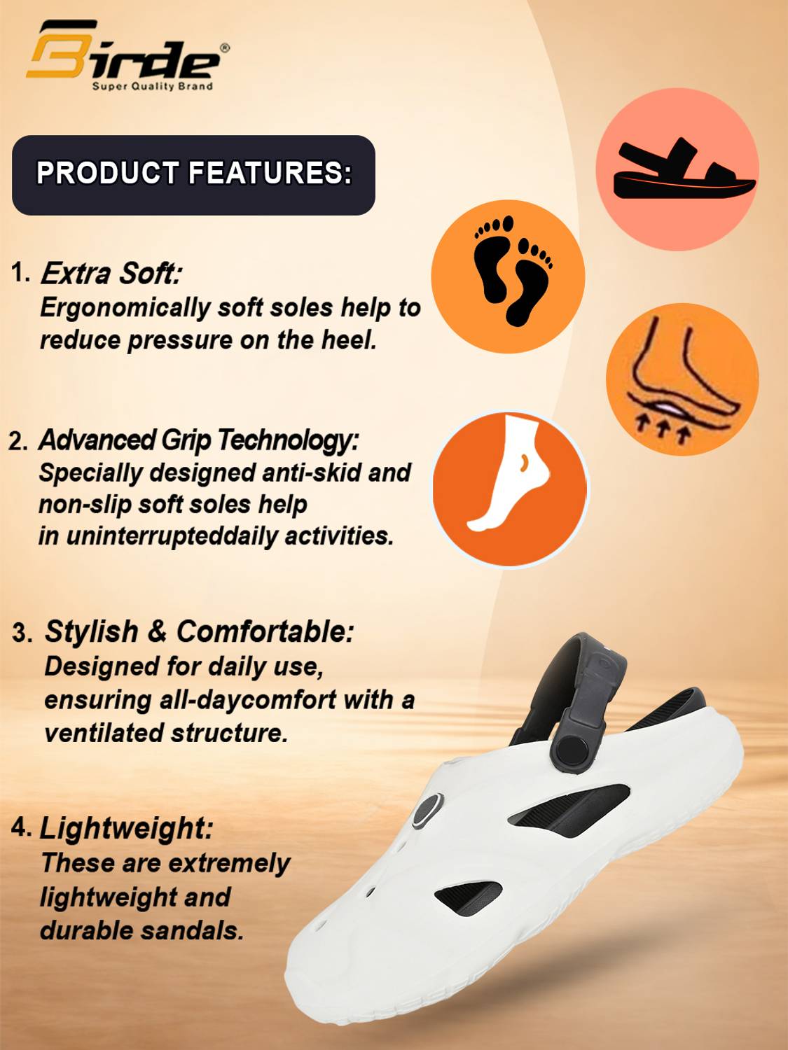 Birde Men White Clogs - Image 2