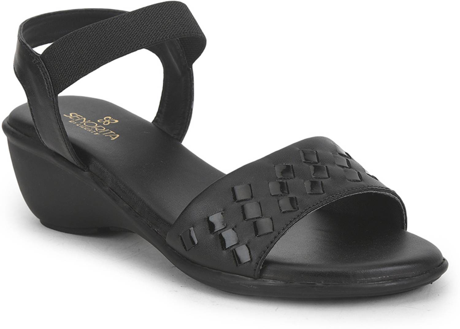 LIBERTY Women Wedges Sandal (Black , 7)