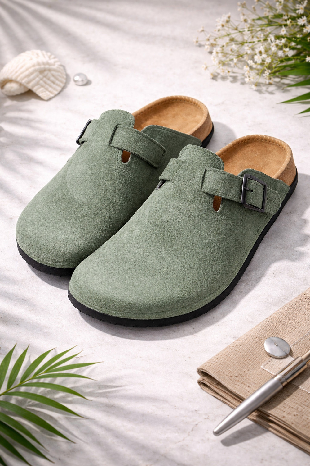 Image of austrich Men Slippers (Green, 9)