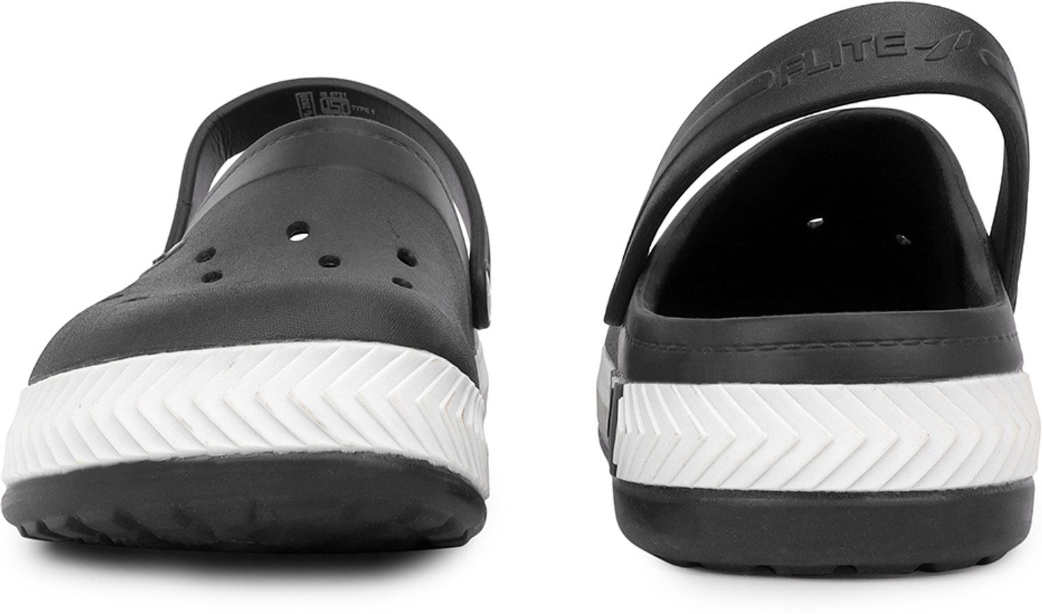Image of FLITE Men Casual Sandal (Black, White, 9)