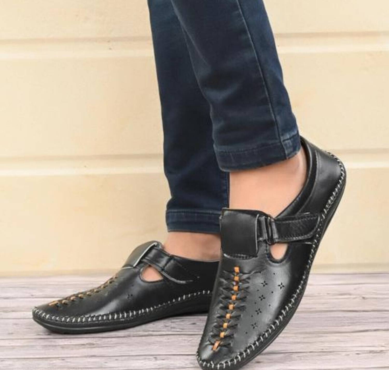 HATTOUN Men Black Flats - Image 4