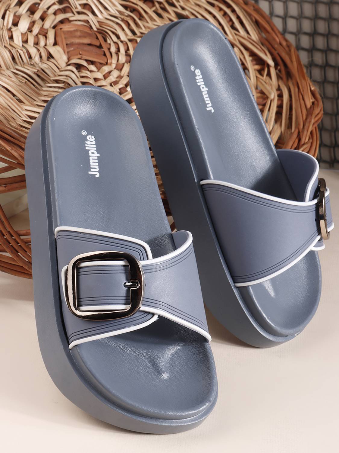 JUMPLITE Women Sandal (Blue , 5)