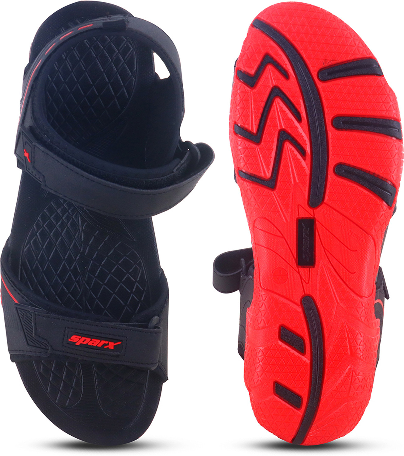 Image of Sparx Men Casual Sandal (Black, Red, 7)