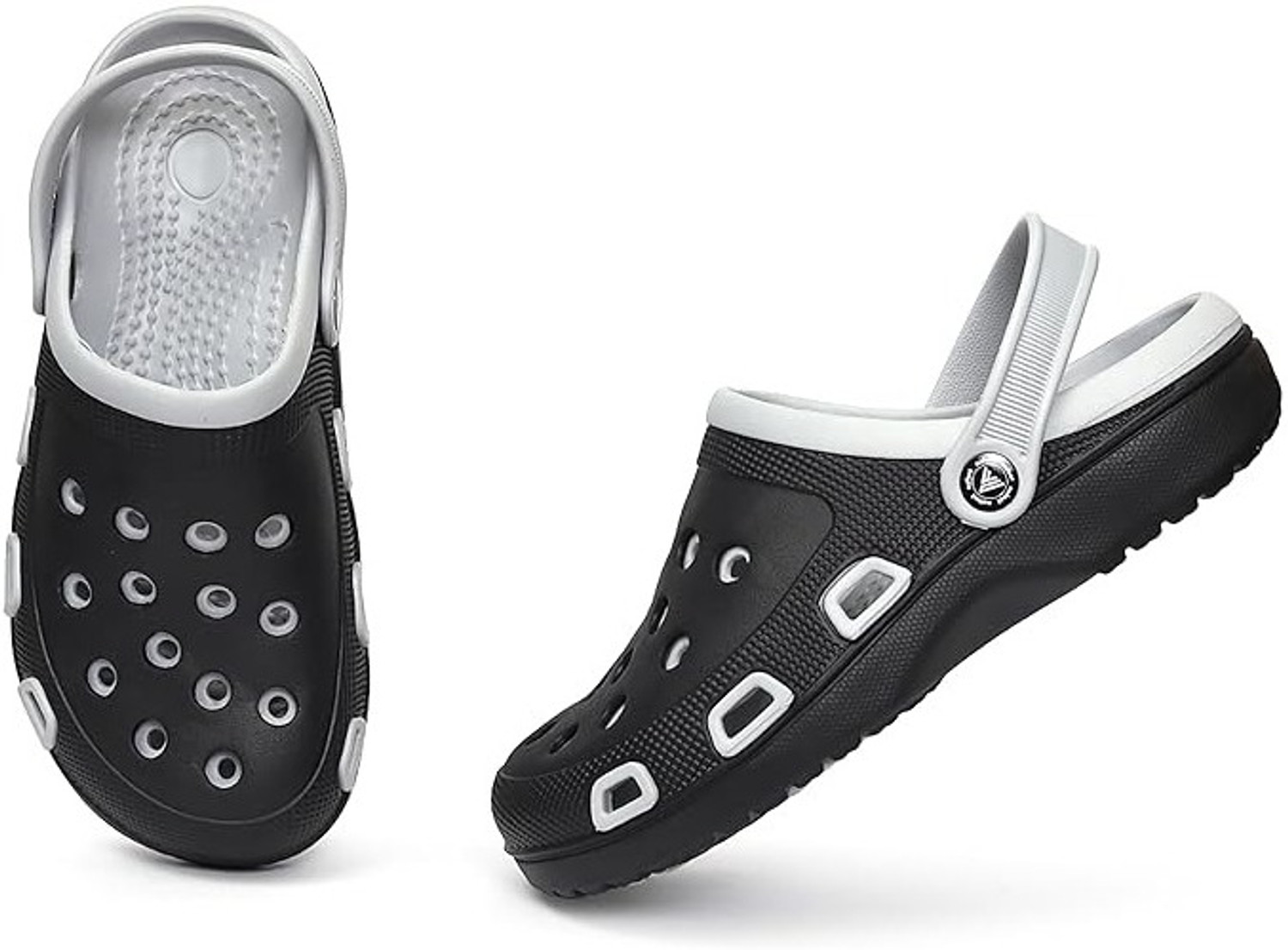 Image of V2R Unisex Clogs Sandal (Black, Grey, 9)