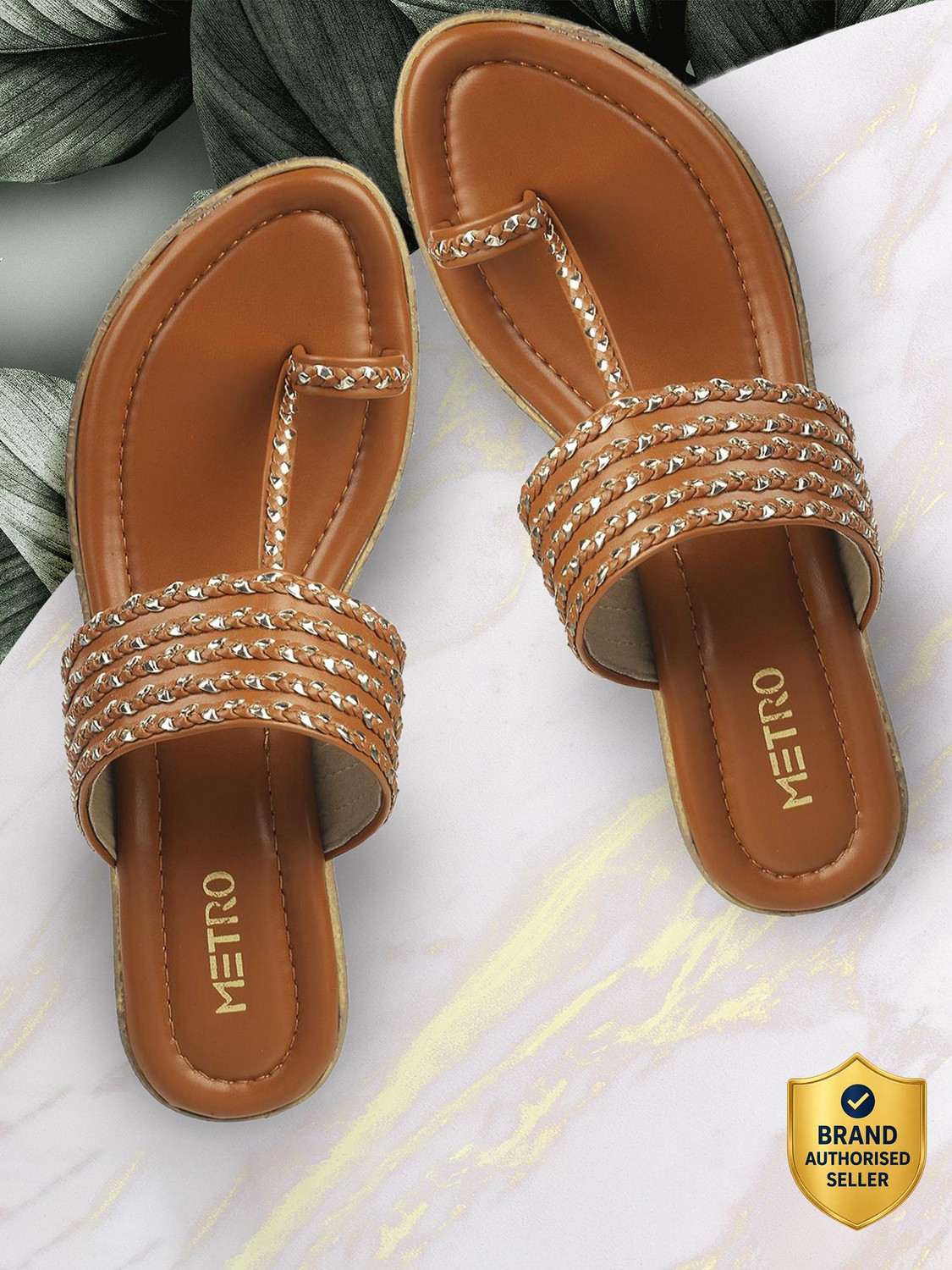 Image of METRO TanEmbellished Women Wedges