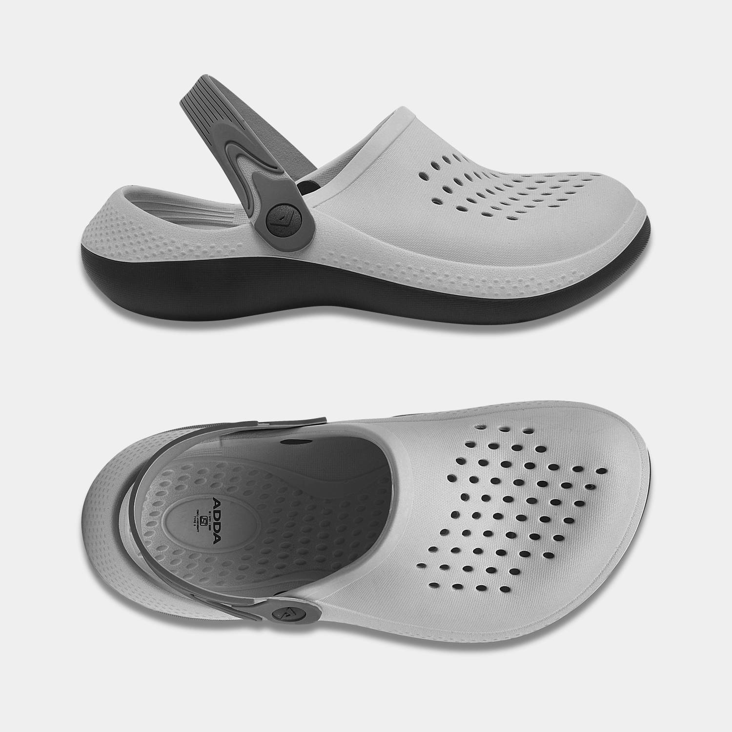 Adda Men Gray Clogs - Image 3