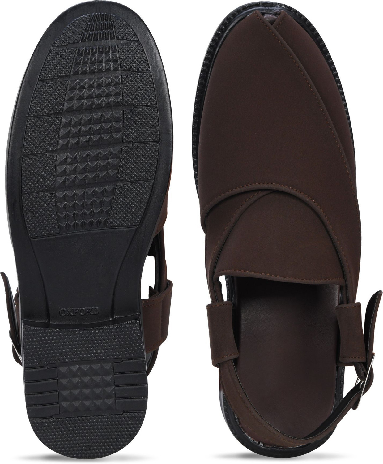 Image of Stepsoft Suede Peshawari Sandal Buckle Closure Festive Ethnic Comfort Wear Men Sandals