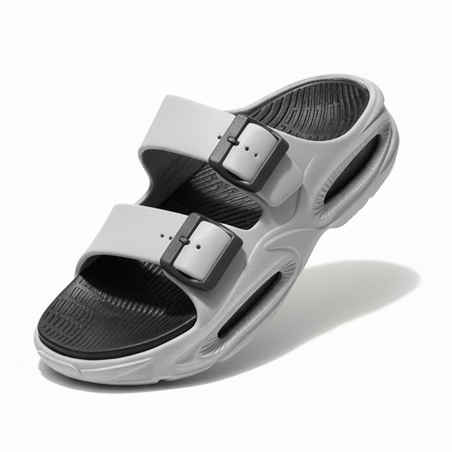 Image of Smoothlite Men Soft EVA Double Strap Sandals|Adjustable Buckle|Lightweight Anti-Slip Slippers Slippers
