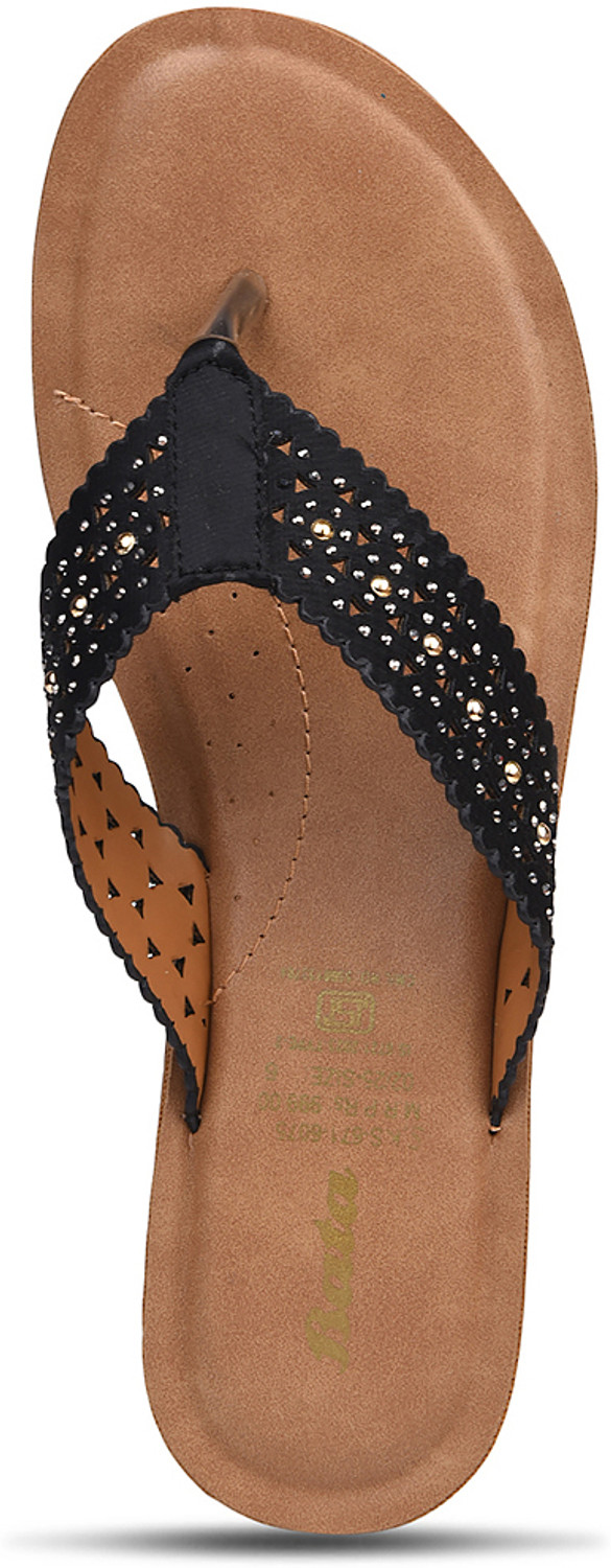 Image of Bata Women Flip Flops (Black, 6)