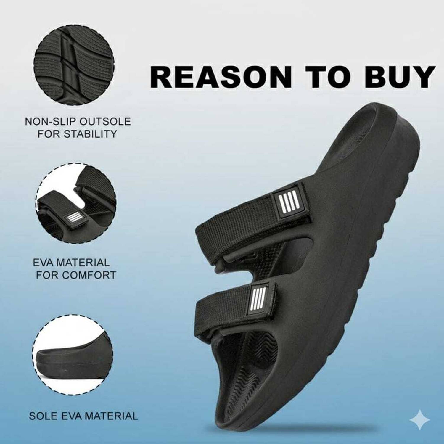 WOWSER Men Black Sandals - Image 4