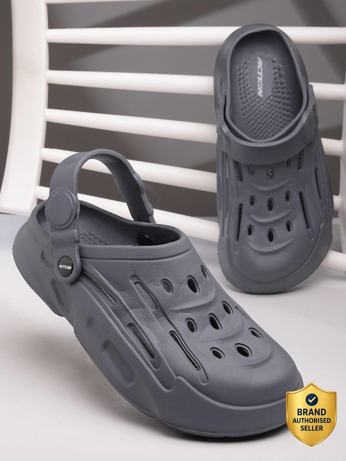 Image of action Men COOL-1001 Trendy Comfortable Lightweight Breathable Casual Slip-On Sandal (Grey, 6)