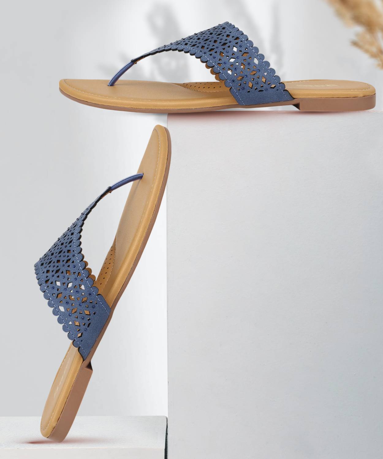 Bata Women Flats Sandal (Blue , 6)