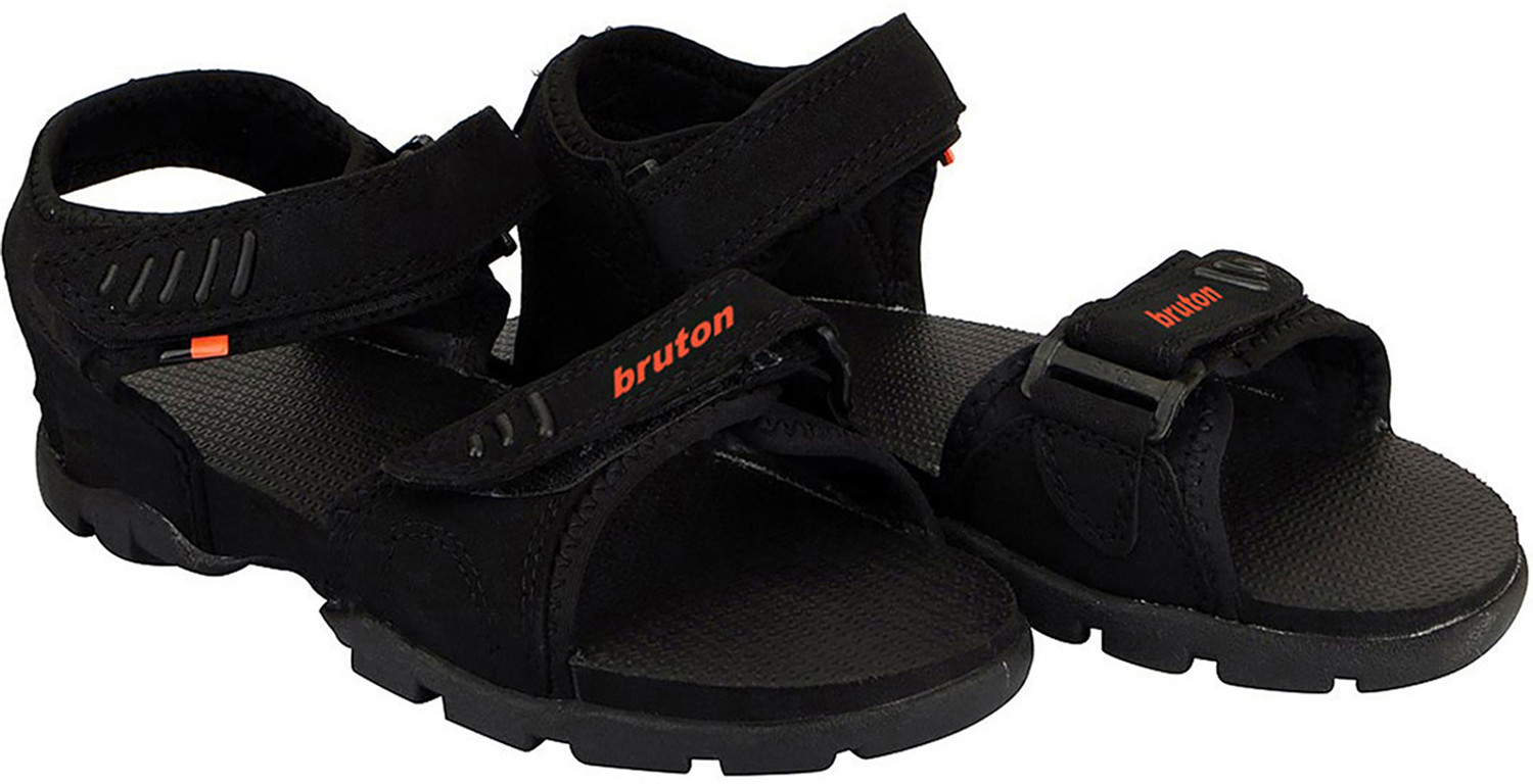 Image of BRUTON Men Wedges Sandal (Black, 7)