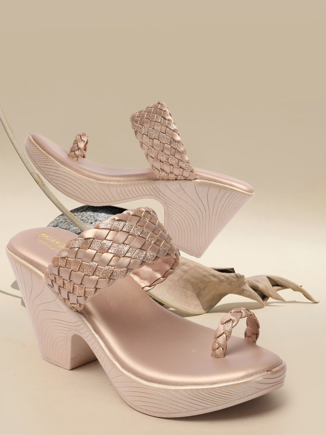 Image of madam glorious Women Heels Sandal (Pink, 6)