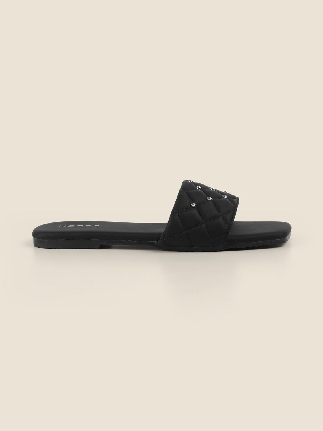 Image of METRO Women Flats Sandal (Black, 8)