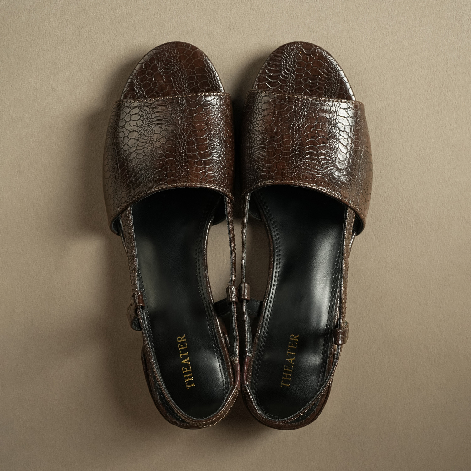 Image of Theater Pugs Brown Textured Women Heels