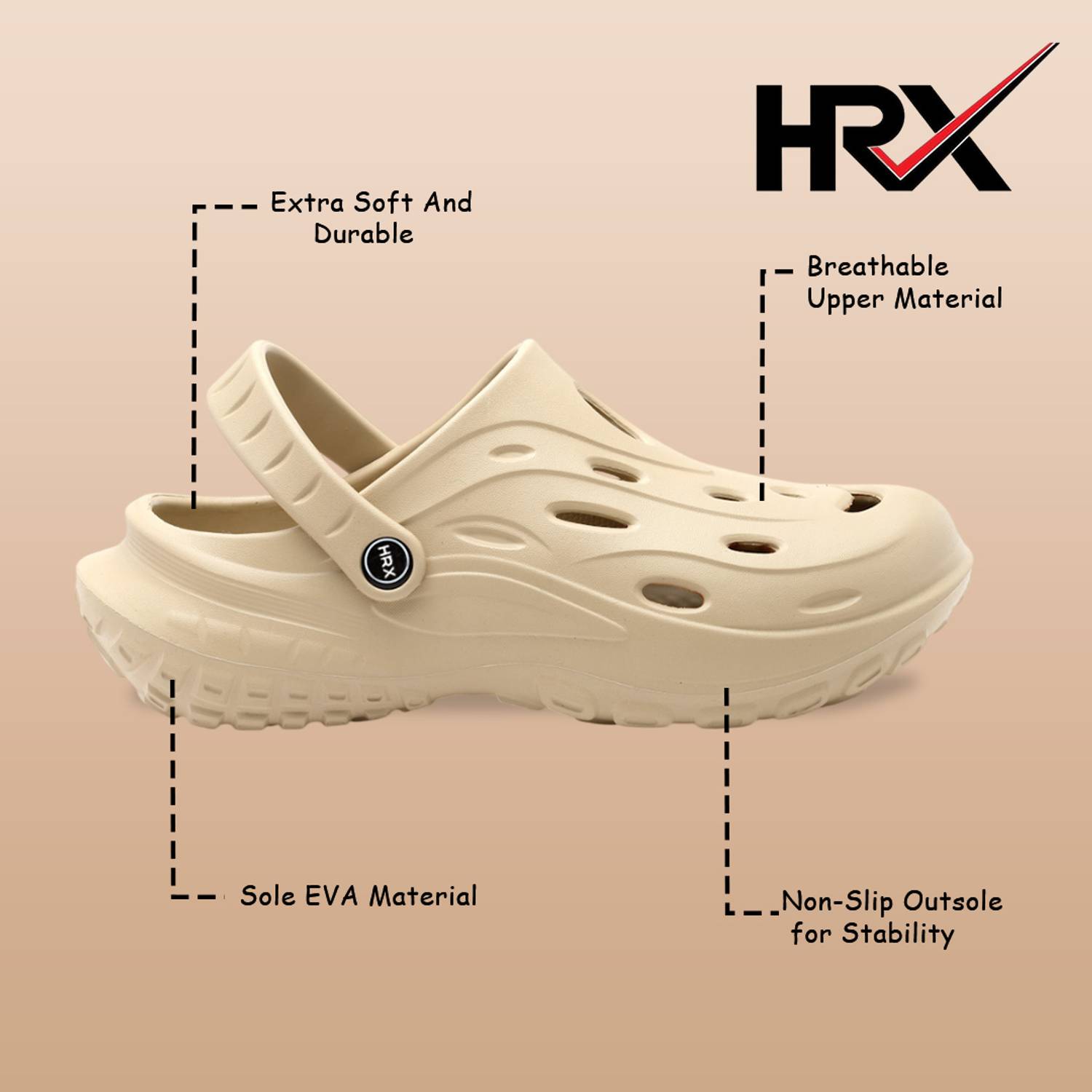 HRX Men Clogs Beige - Image 4
