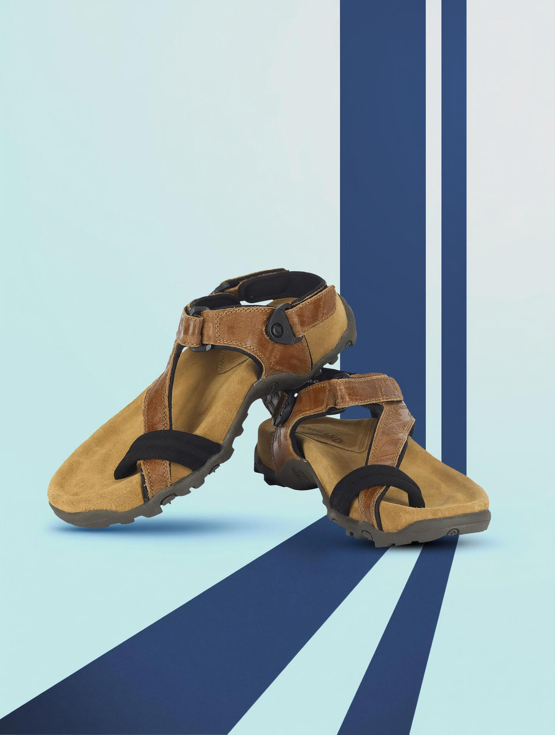 Image of WOODLAND Men Outdoor Comfortable Lightweight Everyday Use Casual Sandal (Camel, 10)