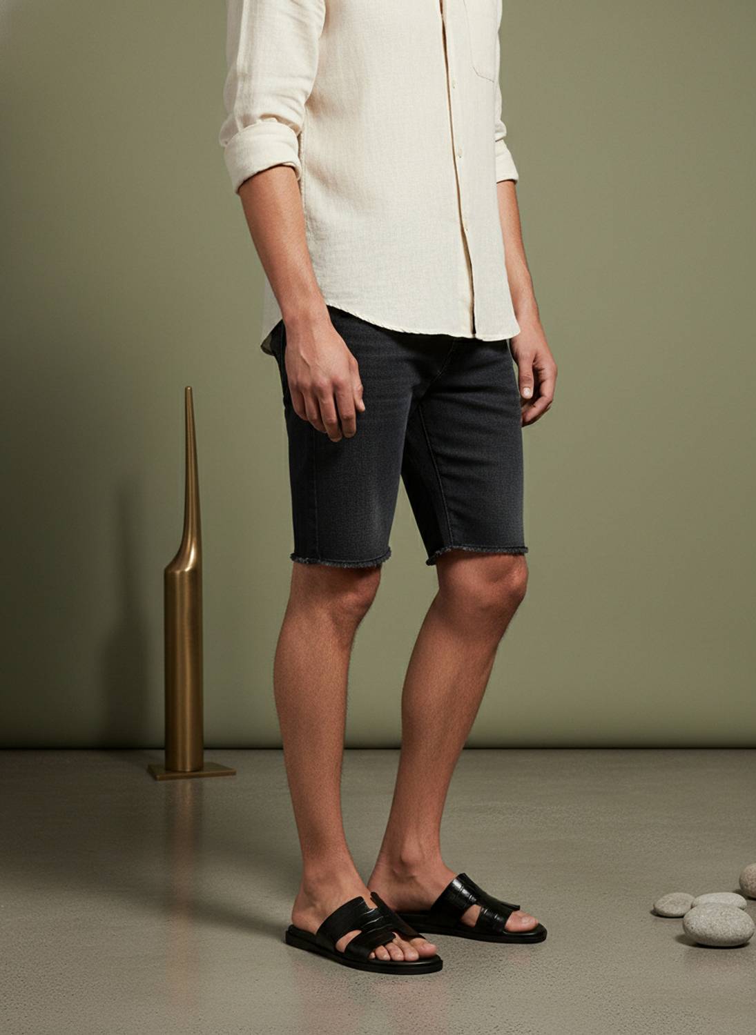 DELEFS Men Black Sandals - Image 2