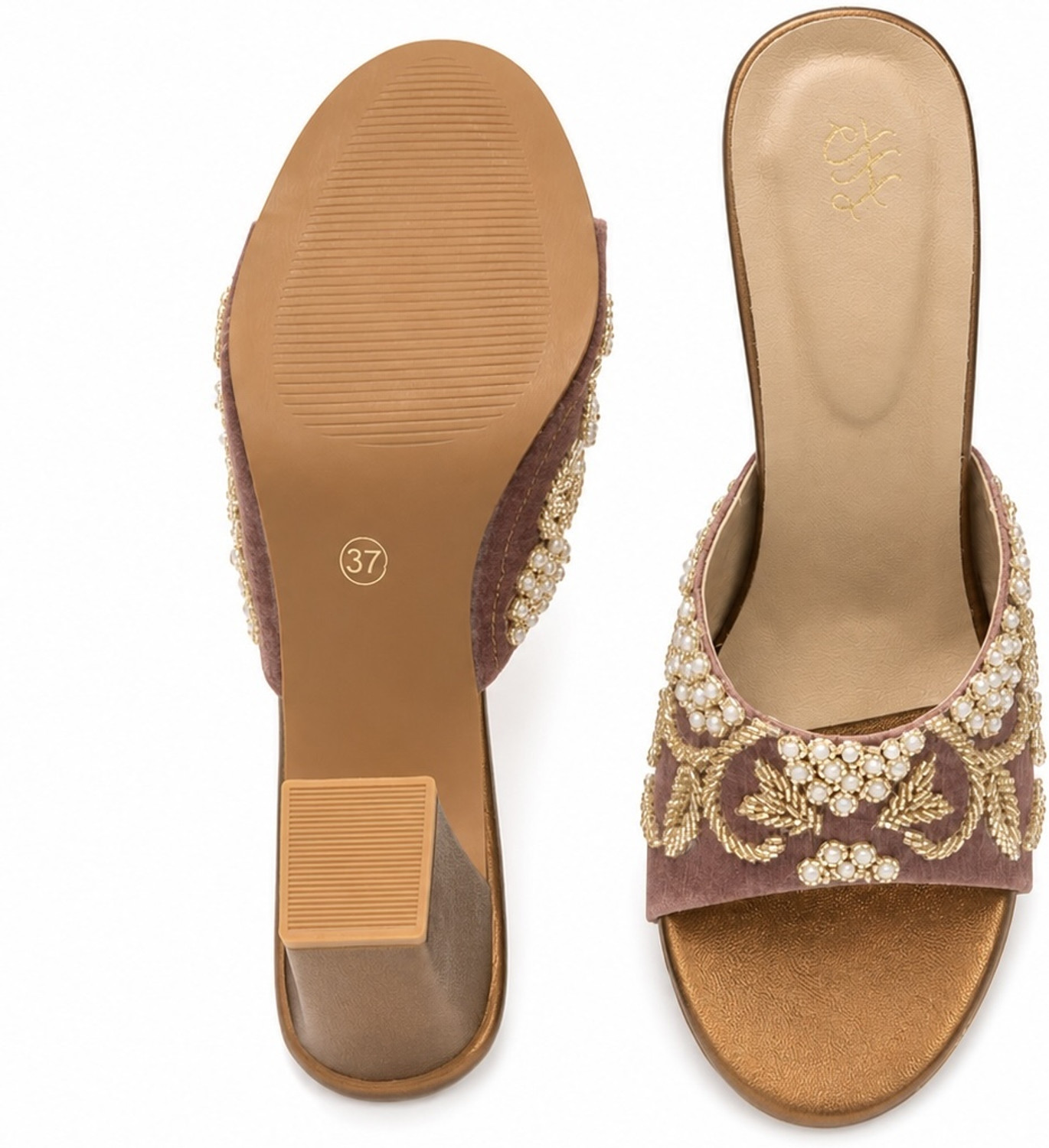 Image of House of Pataudi Women Heels Sandal (Multicolor, 6)