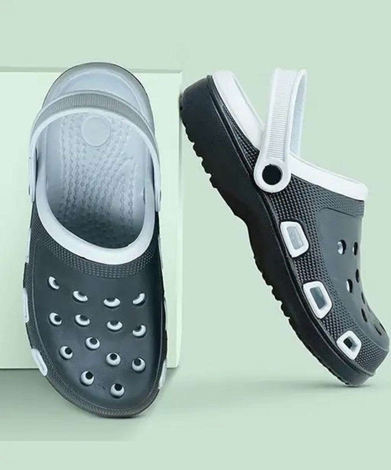 Image of V2R Unisex Clogs Sandal (Black, Grey, 9)