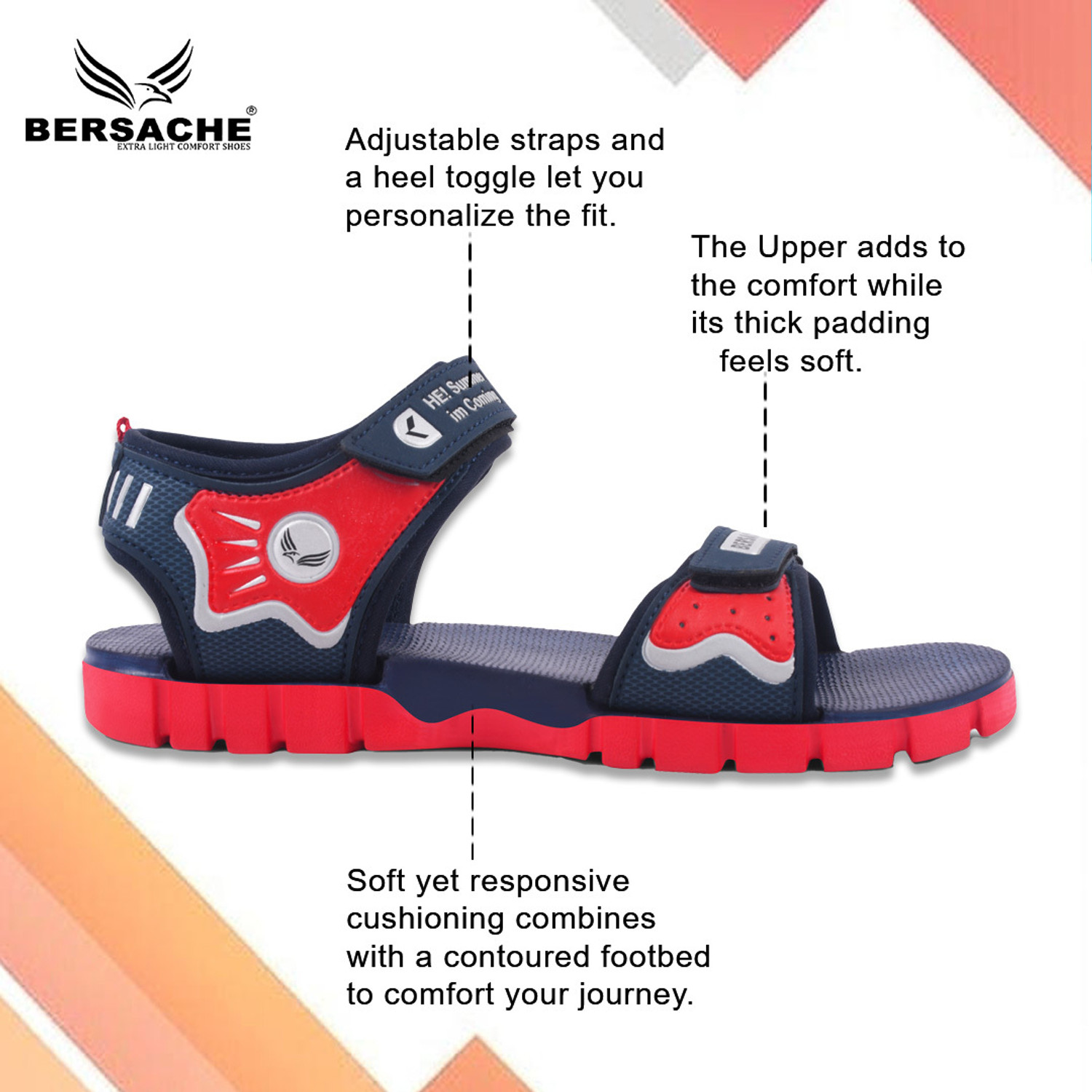 Image of BERSACHE Boys Velcro Sports Sandals