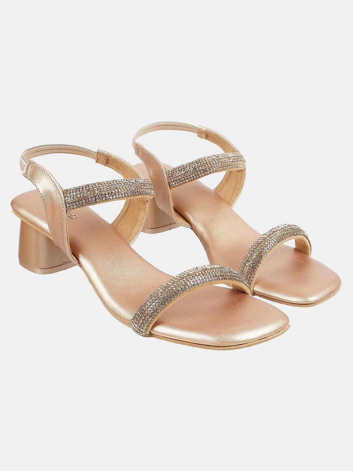 Image of METRO EmbellishedOpenToeBlock Women Heels