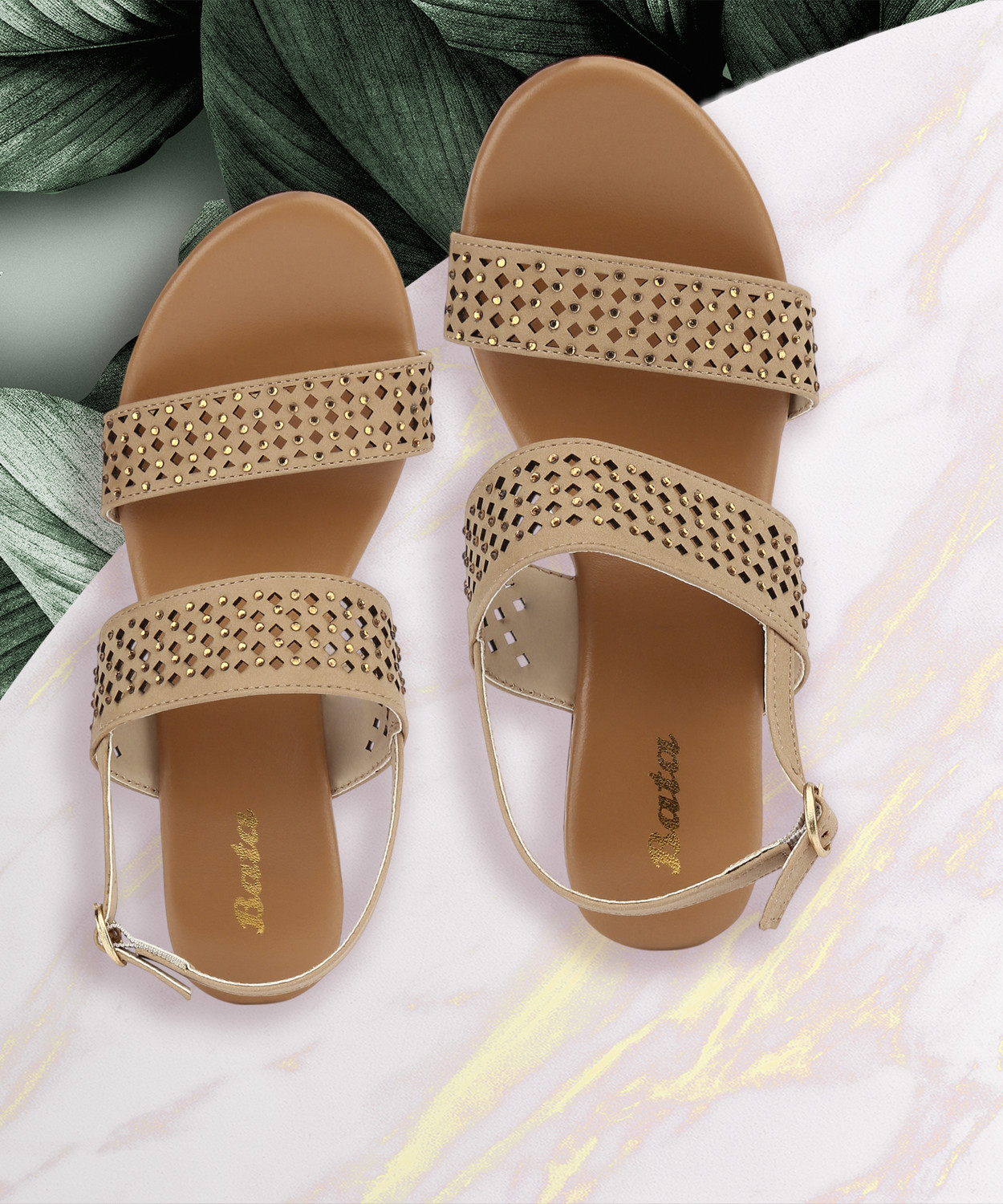 Image of Bata Women Wedges Sandal (Beige, 4)