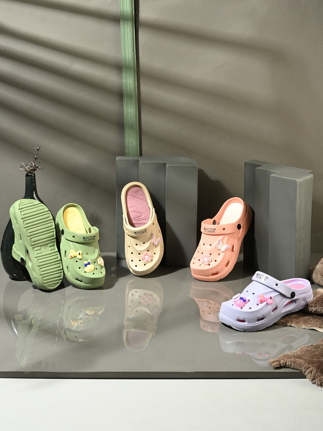 Image of DOCTOR FEEL SOFT Women Walking Comfort|Soft Footbed|EVA Sole|Lightweight|Anti-Slip Clogs Women Clogs