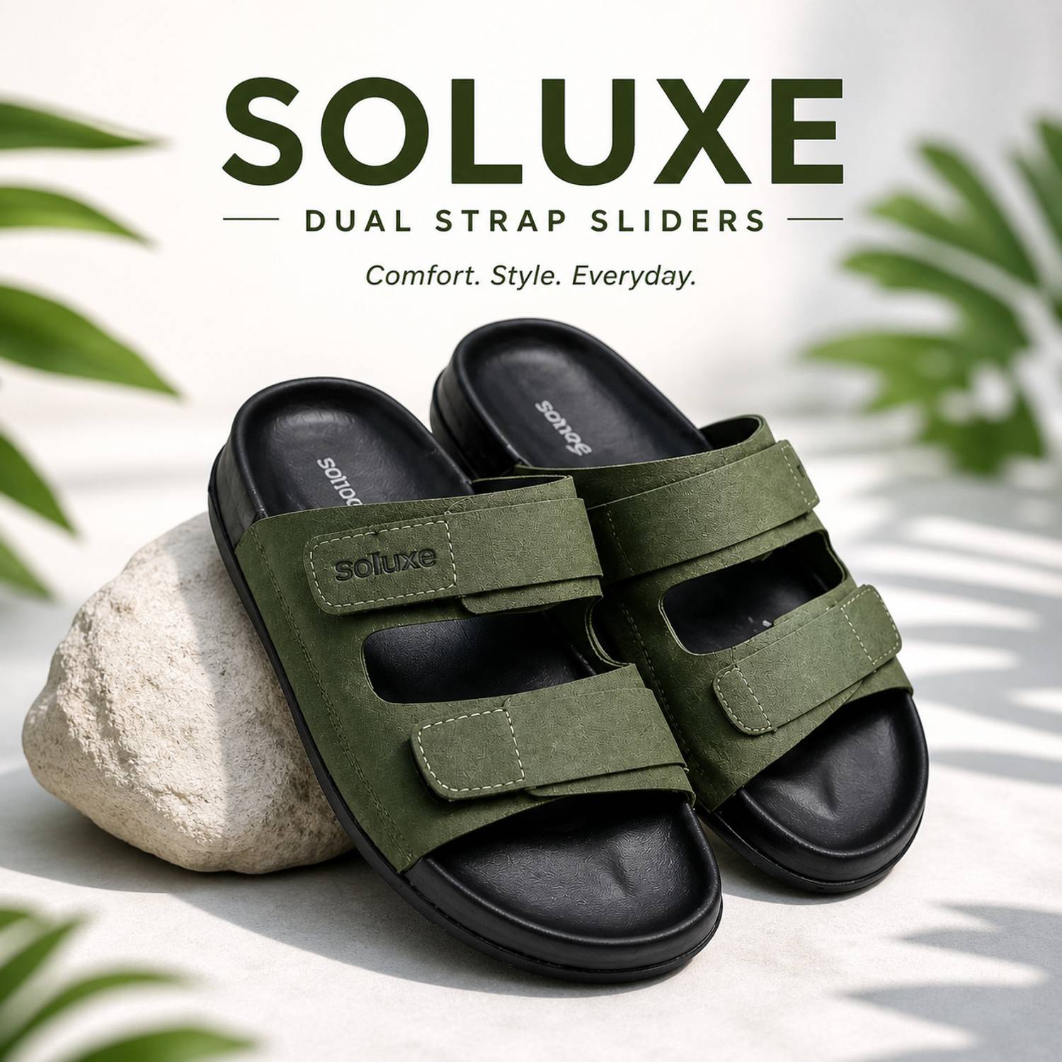 Soluxe Men Green Sandals - Image 1