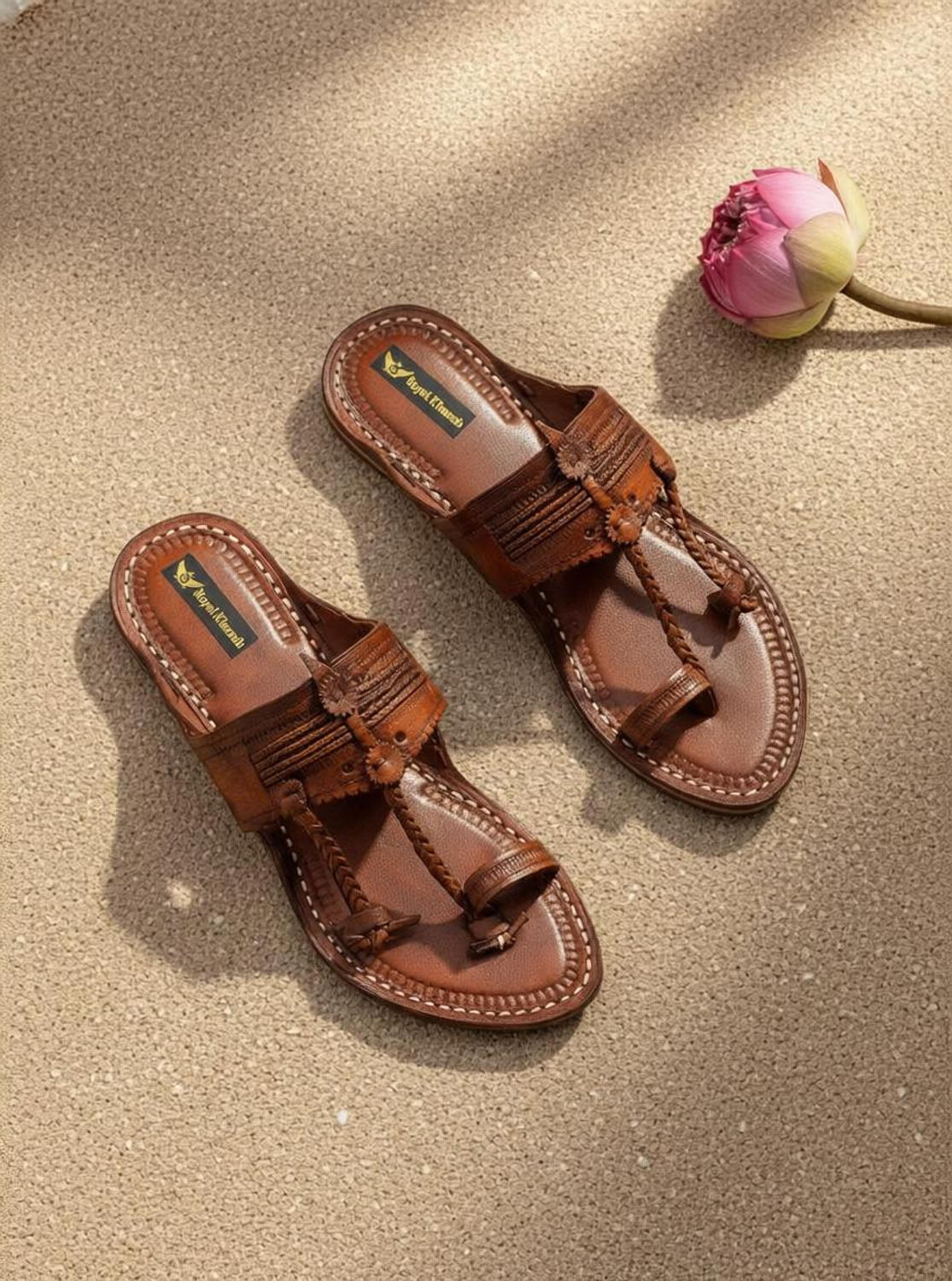 Image of Kolhapuri Men Flats Sandal (Brown, 7)