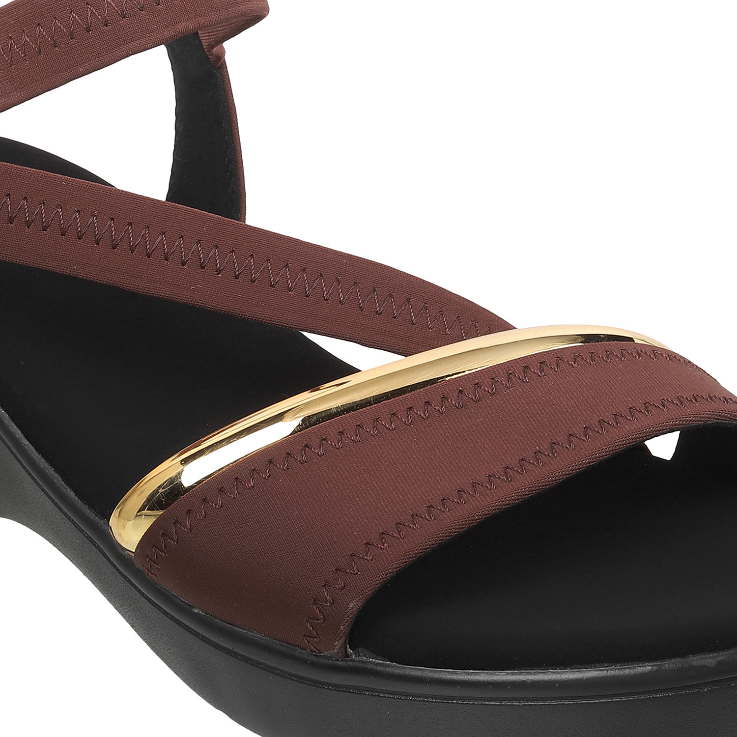 Image of METRO Women Wedges Sandal (Brown, 5)
