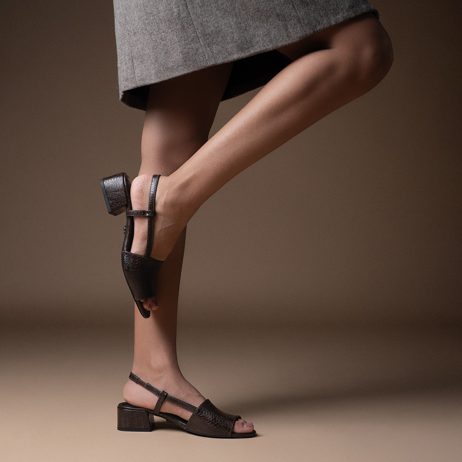 Image of Theater Pugs Brown Textured Women Heels