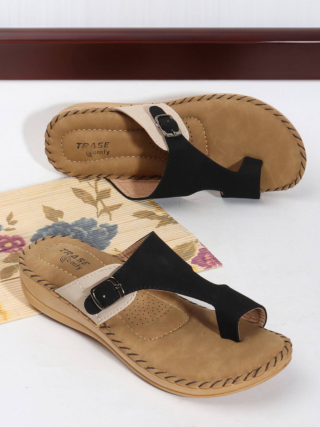 TRASE Women Soft Ortho Flats Sandal (Neutral , 4)