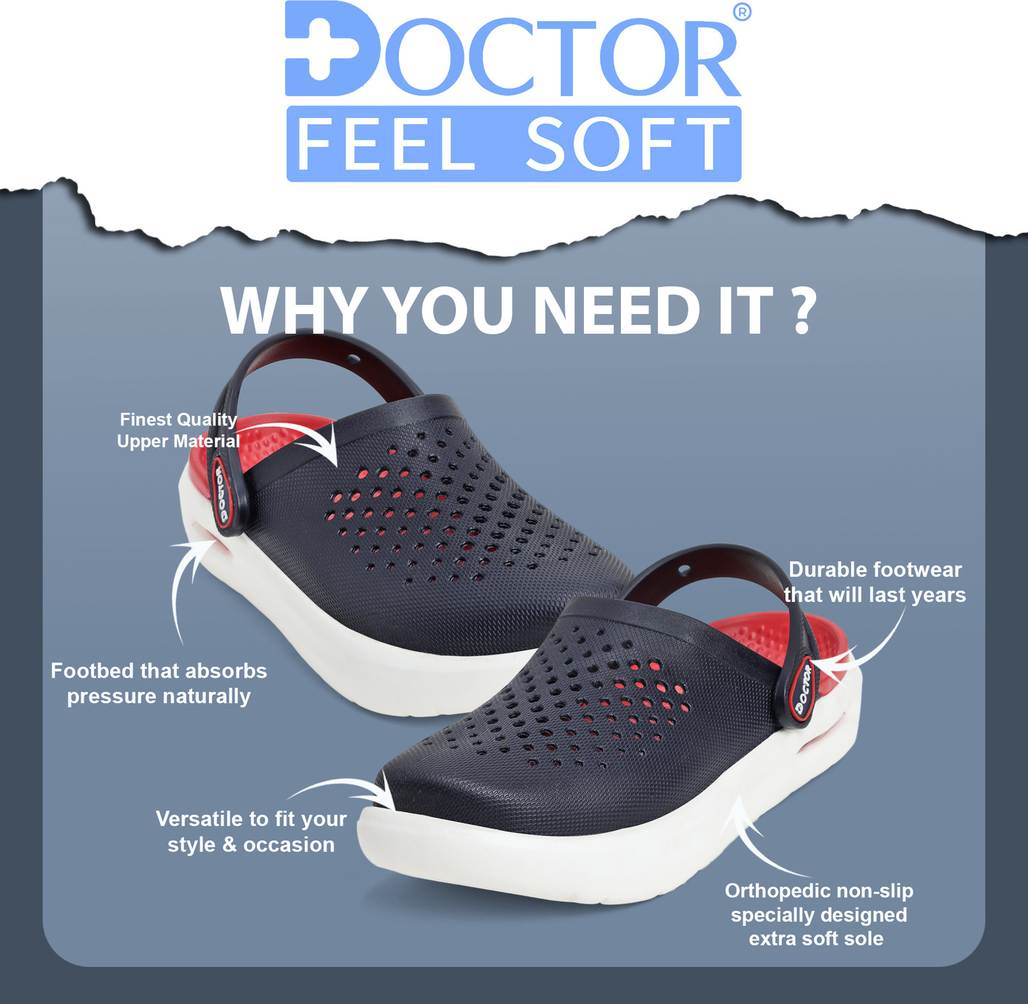 Image of DOCTOR FEEL SOFT Clogs Soft Sole Lightweight Comfortable Utility Wear Footwear Men Clogs Men Clogs